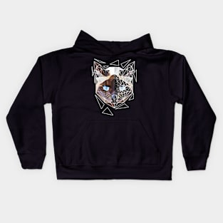 Siamese cat geometry Kids Hoodie